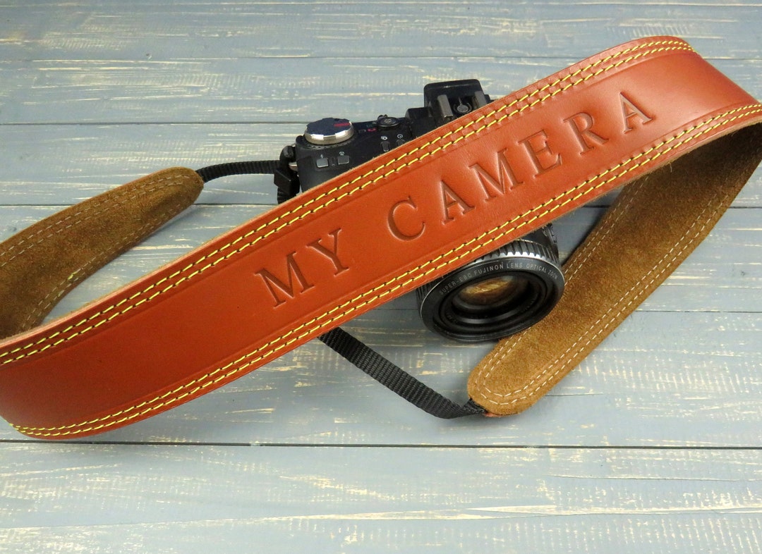 Personalised Leather Camera Strap / Padded Camera Strap / Camera Gift