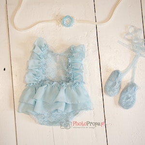 Newborn romper, shoes, tieback newborn set, Newborn Lace Outfit for Girl, Newborn Girl Bonnet,Newborn Girl Outfit, Newborn Girl Romper