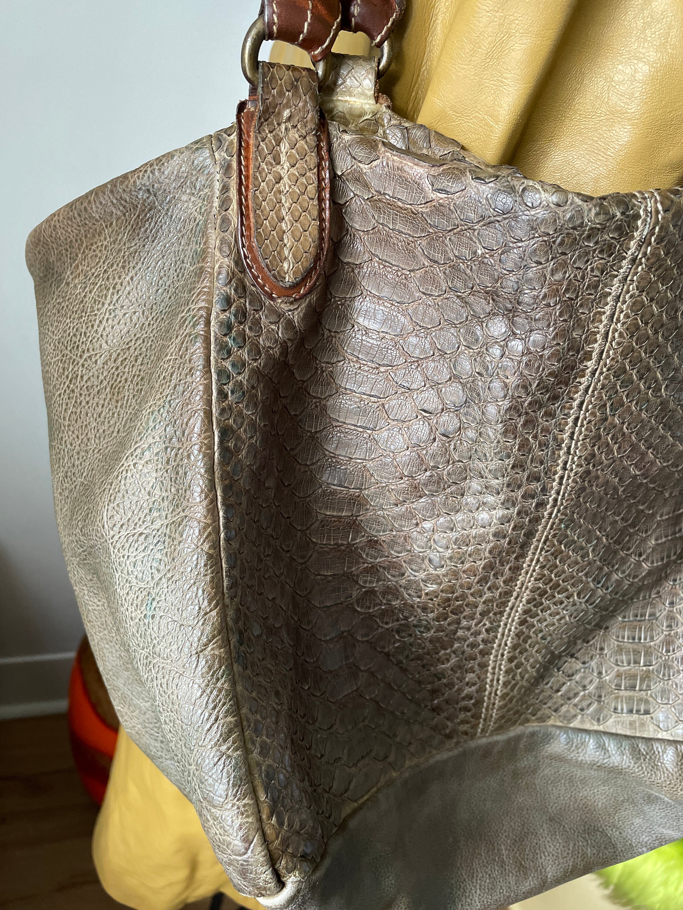 トートバッグ REPTILES HOUSE SS25 Shoulder bags (H823 IRISNERO) Reptile House Made in Italy Large Tote Handbag With Brown