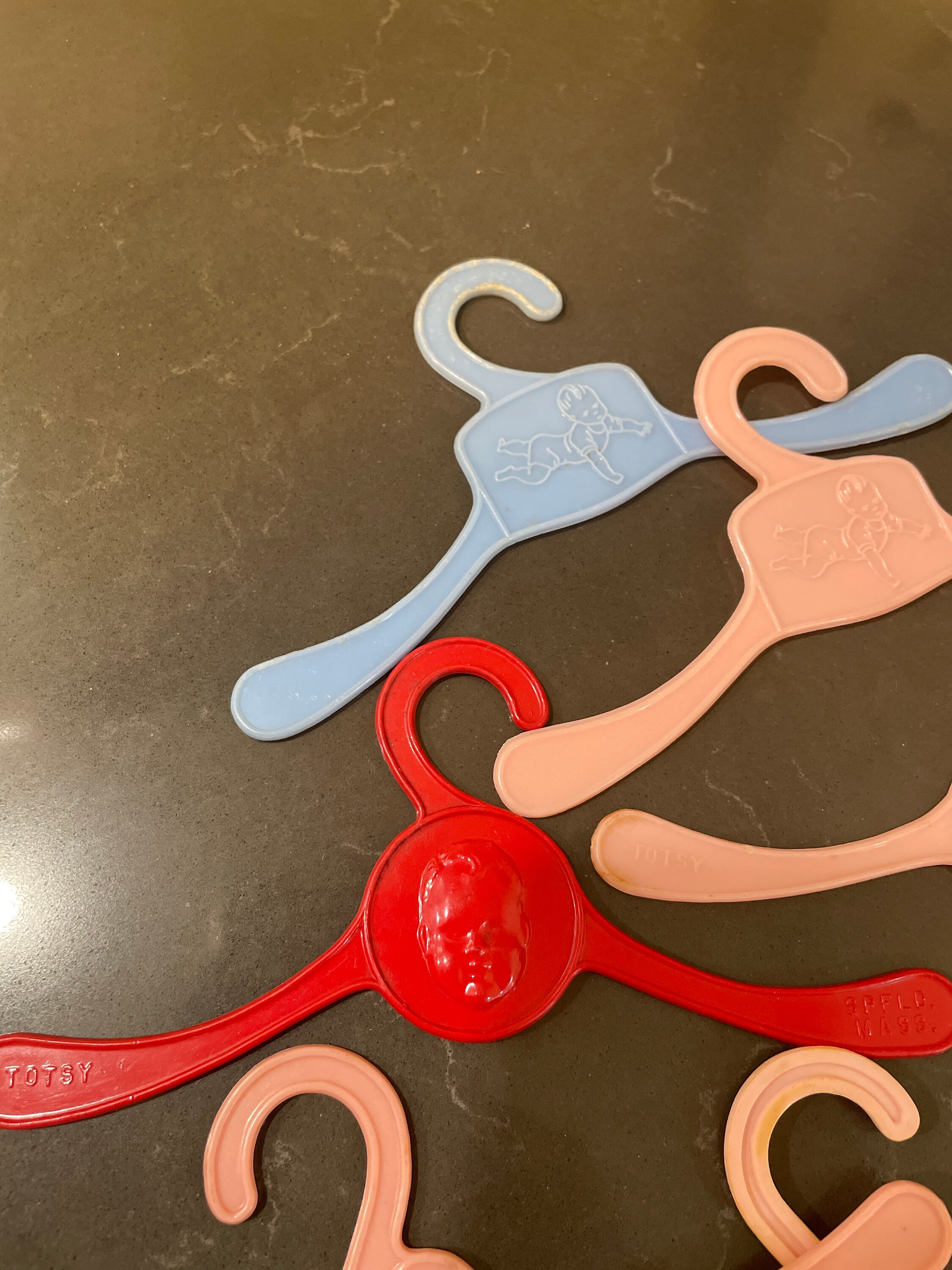 Lot of 7 Vintage Doll Clothes Hangers Totsy Prog Doll Red Blue Pink Etsy