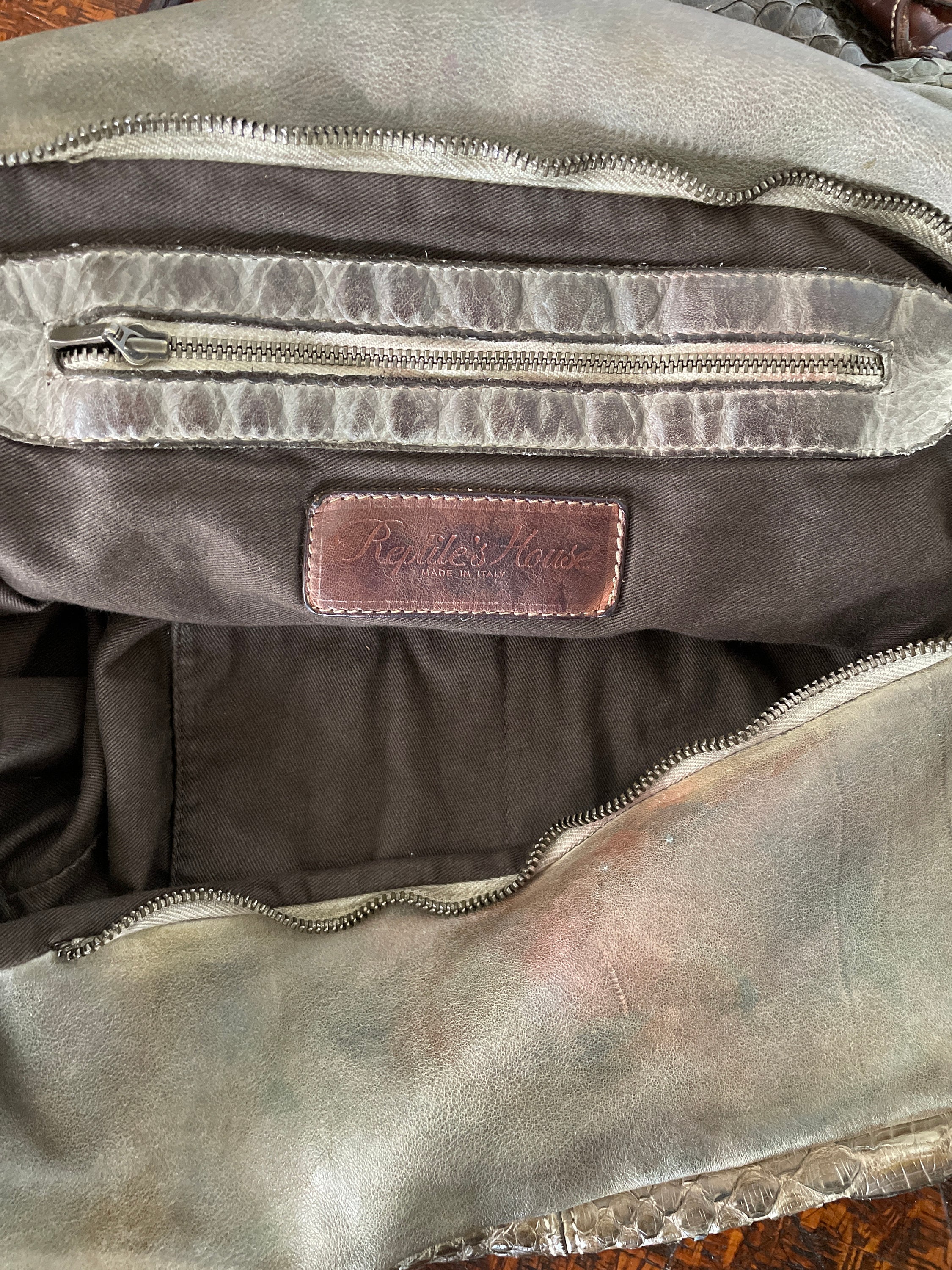 トートバッグ REPTILES HOUSE SS25 Shoulder bags (H823 IRISNERO) Reptile's House Leather Shoulder Bag Handbag Made In Italy