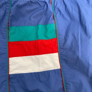 Zwembroek sportshort voor heren blauw met retro strepen Maat 36 L Jaren 80