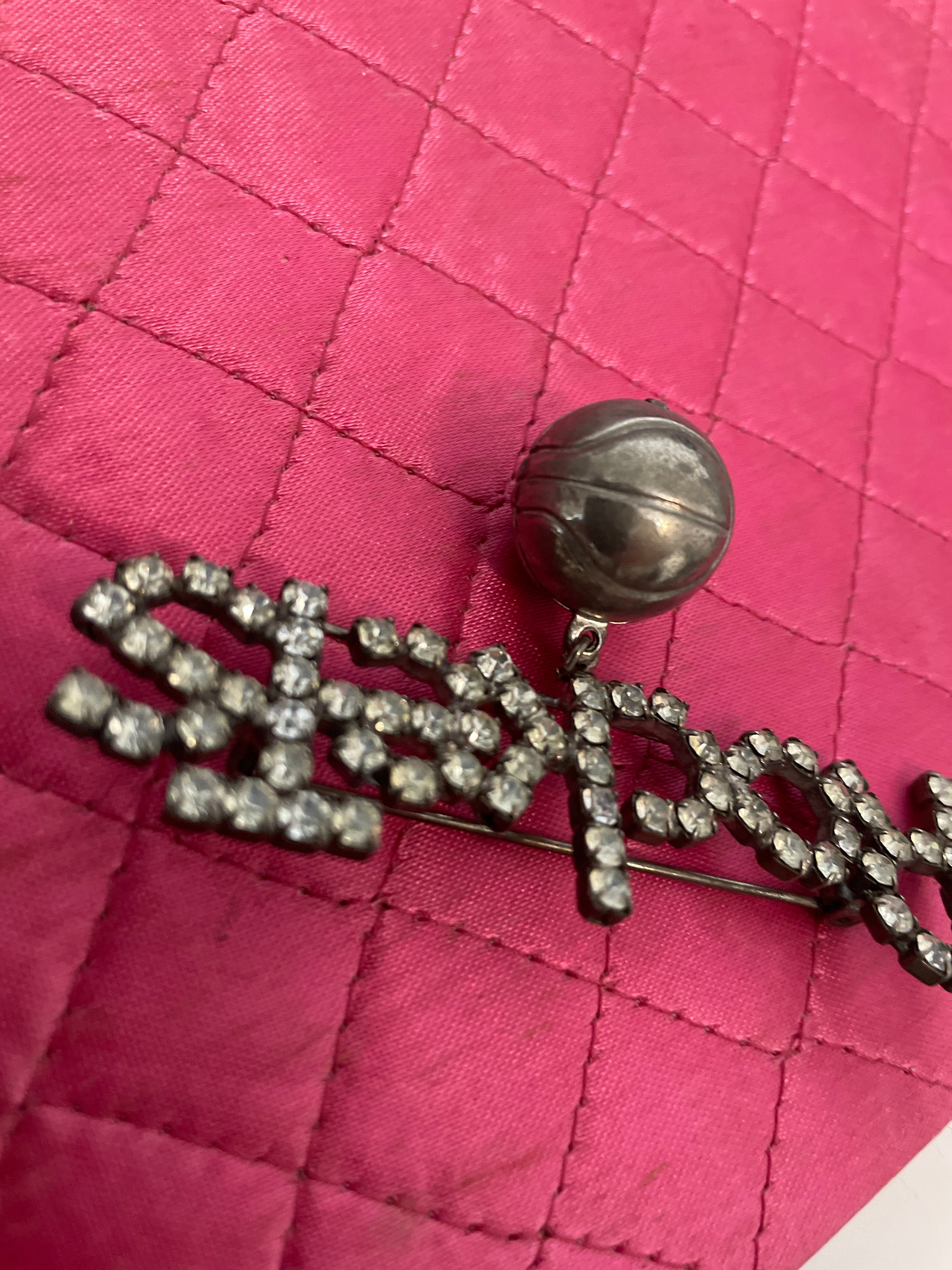 Houston Basketball Rockets Pin Brooch Rhinestones With Ball Charm ...