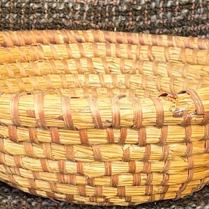Antique Bread Basket Rye Grass Handwoven German Farmhouse Authentic 1920’s