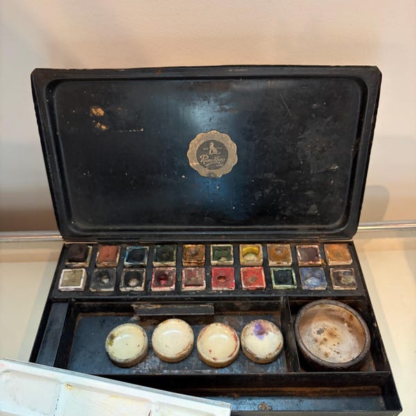 Reeves and Sons Watercolor Pallete Travel Tin Kit Vintage England
