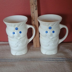 Vintage 1979 Pillsbury Doughboy Mugs: Pair of Collectible Plastic Cups