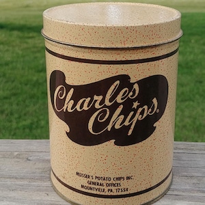 Vintage Charles Chips Mini Tin: Musser&#39;s Potato Chips Sample