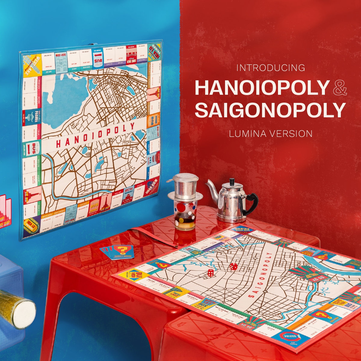 Monopoly Board Game, Saigonopoly/HaNoinopoly, Lumina version