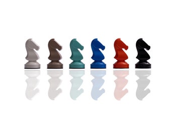 Colorful Resin Chess Pieces: King Size 3.6" - Luxury Chess Set