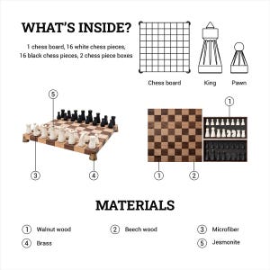 Luxury Chess Set, Regal Chess Set, Walnut-beechwood Chess Board ...