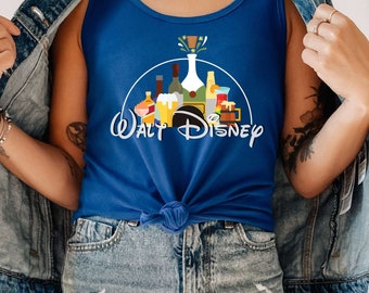 Walt Disney Boozy Castle Shirt | Tipsy Disney Tank | Epcot | Boire autour du monde | Pavillon mondial | Cocktails Disney Tee | Cham