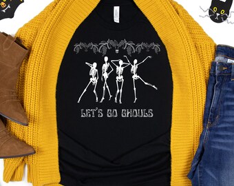 Let's Go Ghouls Short Sleeve Tee | Girl Squad Halloween Shirt | Friends Tshirt | Vintage Graphic Top