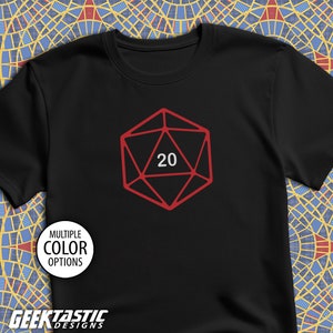 D20 Gaming T-Shirt / Dungeons and Dragons Tee / Dragons Graphic T-Shirt / D20 Shirt / Dungeon Master / Dragon Con / DND Shirt / Gamer Shirt