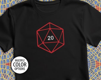 Camiseta D20 Gaming / Dungeons and Dragons Tee / Dragons Graphic T-Shirt / D20 Shirt / Dungeon Master / Dragon Con / DND Shirt / Gamer Shirt