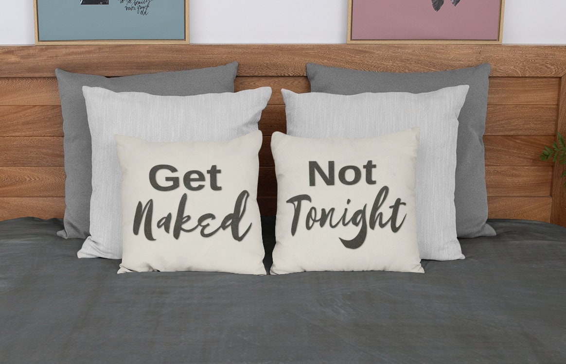 Get Naked Not Tonight 2-sided Fun Pillow Case Sex Pillow image