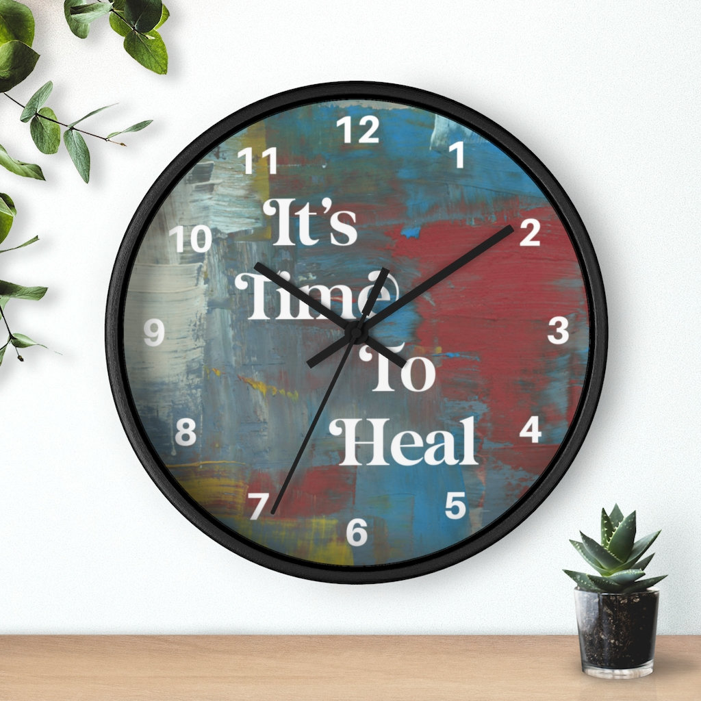 It's Time to Heal Wall Clock, Therapy Office Decor, Therapist Gift, 10