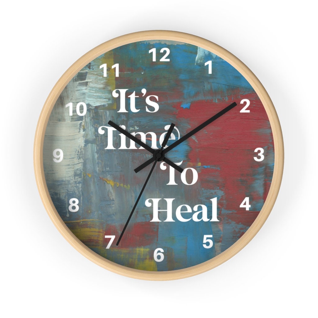 It's Time to Heal Wall Clock Therapy Office Decor Etsy