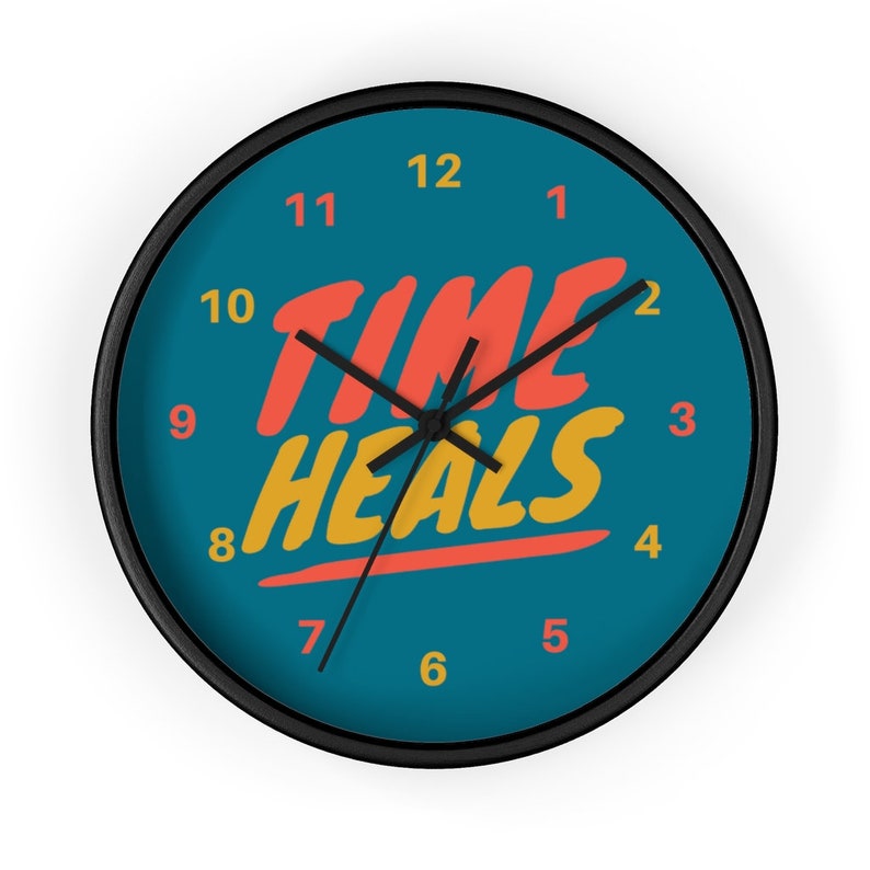 Time Heals Wall Clock Therapy Office Decor Inspirational Etsy