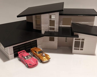 Modern house for 1/64 hot wheels diorama