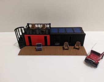 Container house with terrace for diorama 1/64
