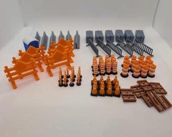 Construction site accessory set for 1/64 scale diorama