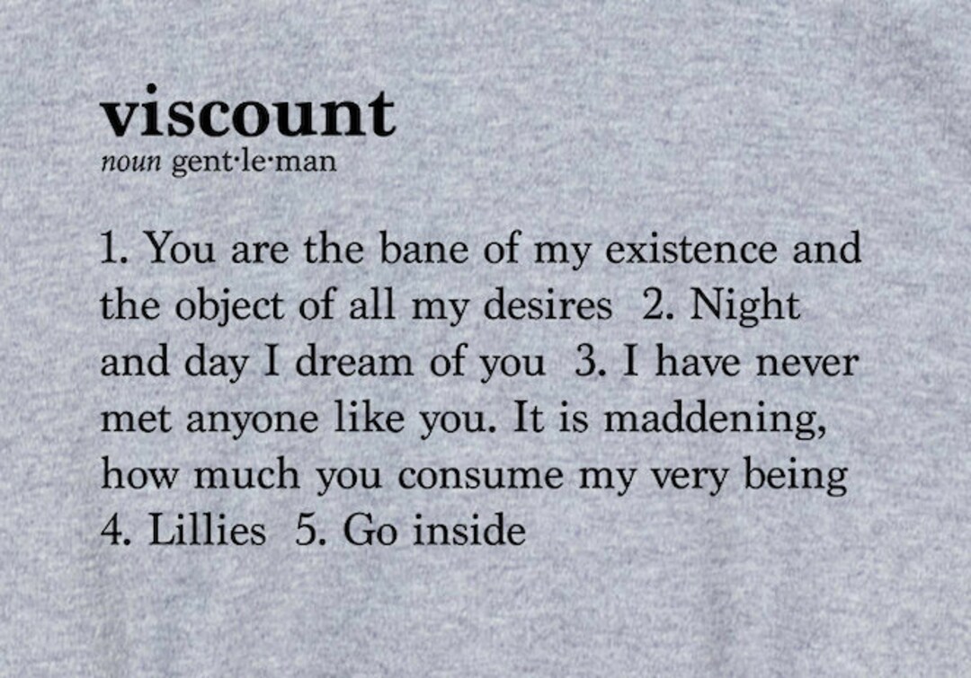 Viscount Definition Sweatshirt Bridgerton Etsy