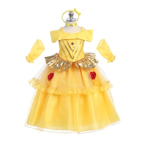 Princess Inspired Girls Belle Beauty & The Beast Birthday Dress + Free Choker and Head Band