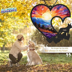 Personalized Dog Memorial Suncatchers Custom Name & Dog Breeds Remembrance Ornament Sympathy