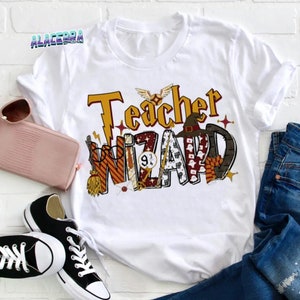Lehrer Zauberer Zauberschule Vintage T-Shirt, magische Lehrer Klasse Shirt, zur Schule gehen Shirt, Bach zur Schule Shirt