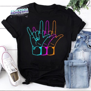 American Sign Language I Love You Asl Vintage T-Shirt, Sign Language Shirt, For Sigh Language Shirt
