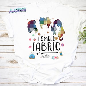 Camiseta vintage &quot;I Smell Fabric&quot;, camiseta para amantes de la costura, camiseta divertida de tela, camiseta de regalo para sastre, camiseta de amor por los sastres