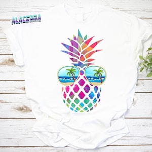 Camisa de praia de abacaxi, camisetas femininas engraçadas, camisetas casuais de verão, camiseta vintage, camisa de abacaxi, camisa de praia de abacaxi, camisa de verão