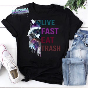 Live Fast Eat Trash Raccoon Vintage T-Shirt, Racoon Shirt, Live Fast Racoon Shirt, Funny Life Racoon Shirt, For Racoon Lover Shirt