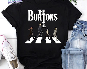 Tim Burton Beetlejuice Walking Abbey Road Vintage T-Shirt, Tim Burton Movies, Tim Burton Character Walking Road Shirt