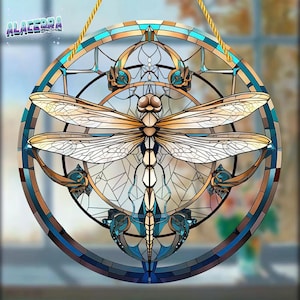 Wall Hanging Whimsical Dragonfly Sun Catcher Acrylic Sign Window Hanging, Dragonfly Sun Catcher