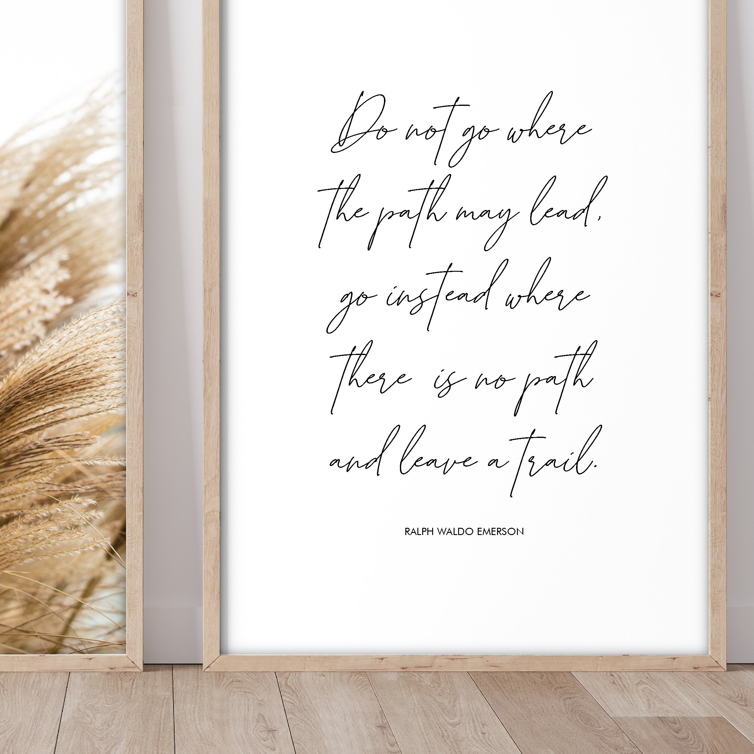 Pampas Grass Photo With Quote by Ralph Waldo Emerson Set of 2 Etsy