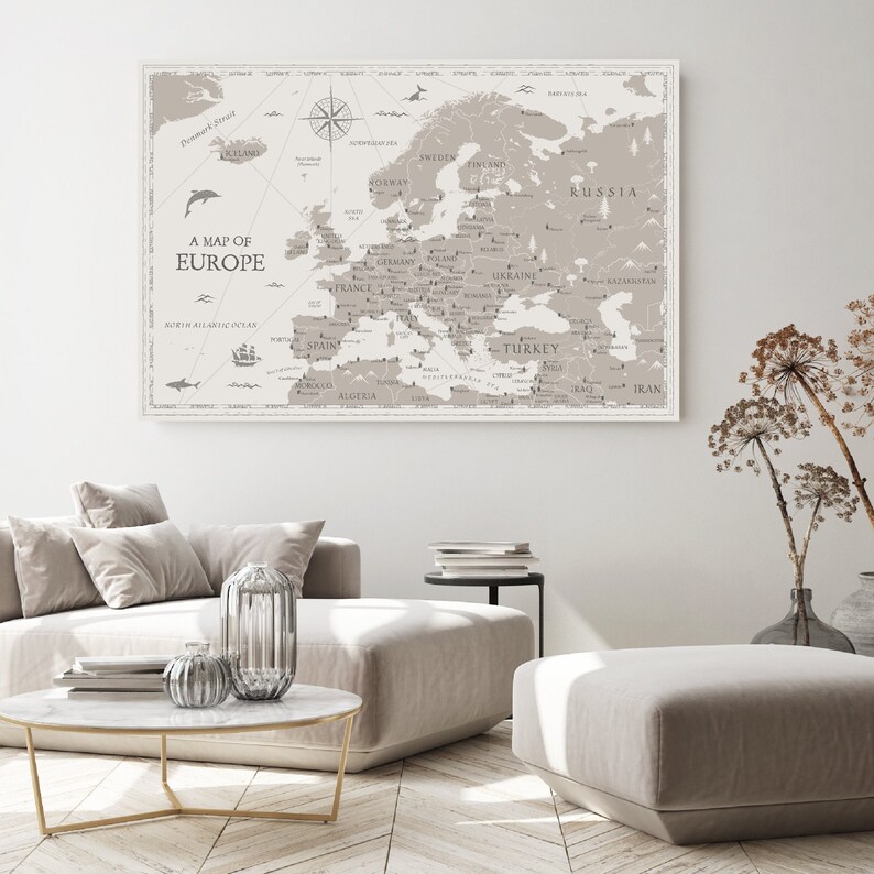 Map of Europe Poster Museum Quality Matte Paper Poster Etsy