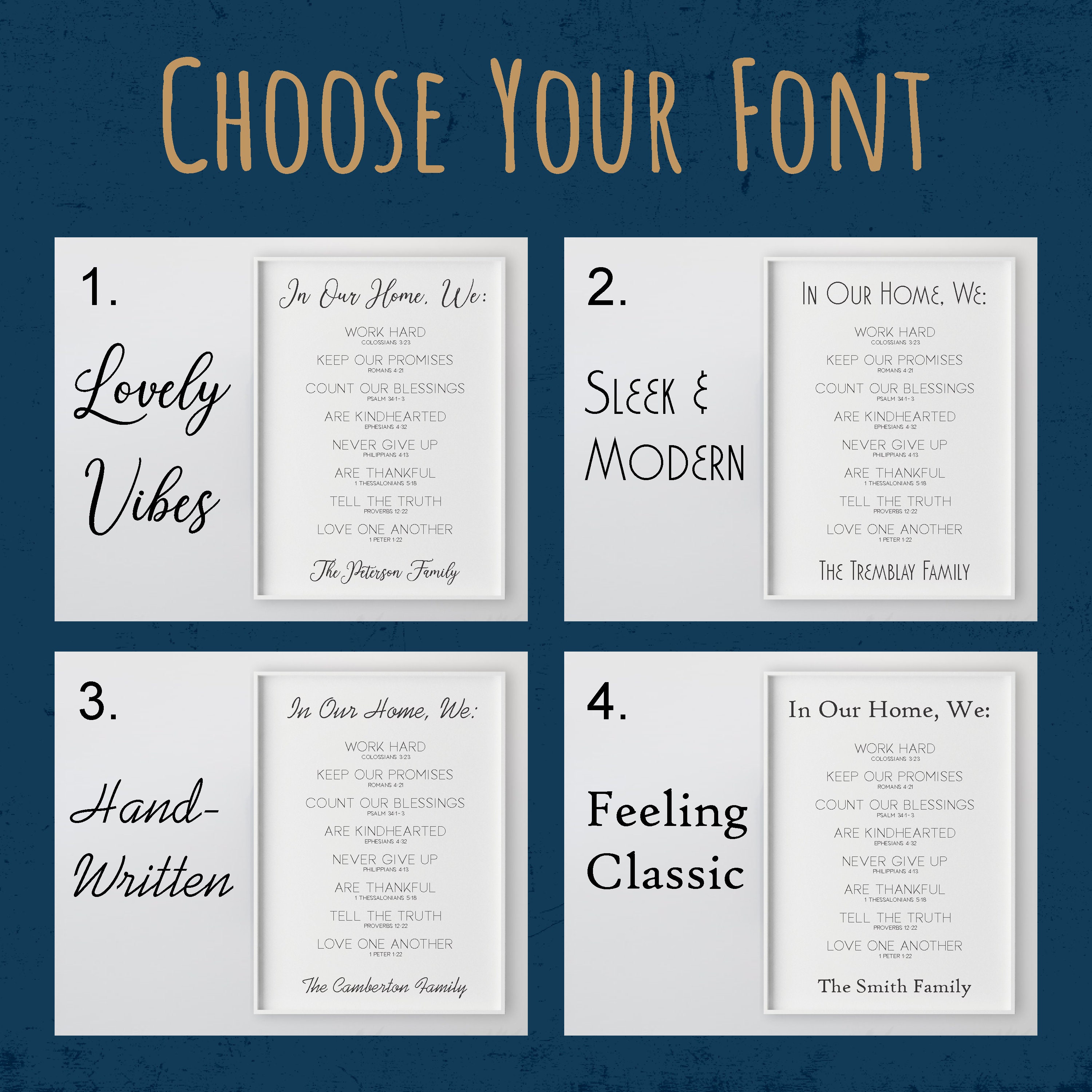 Custom Christian Family Rules Poster FAMILY FAITH Digital Etsy