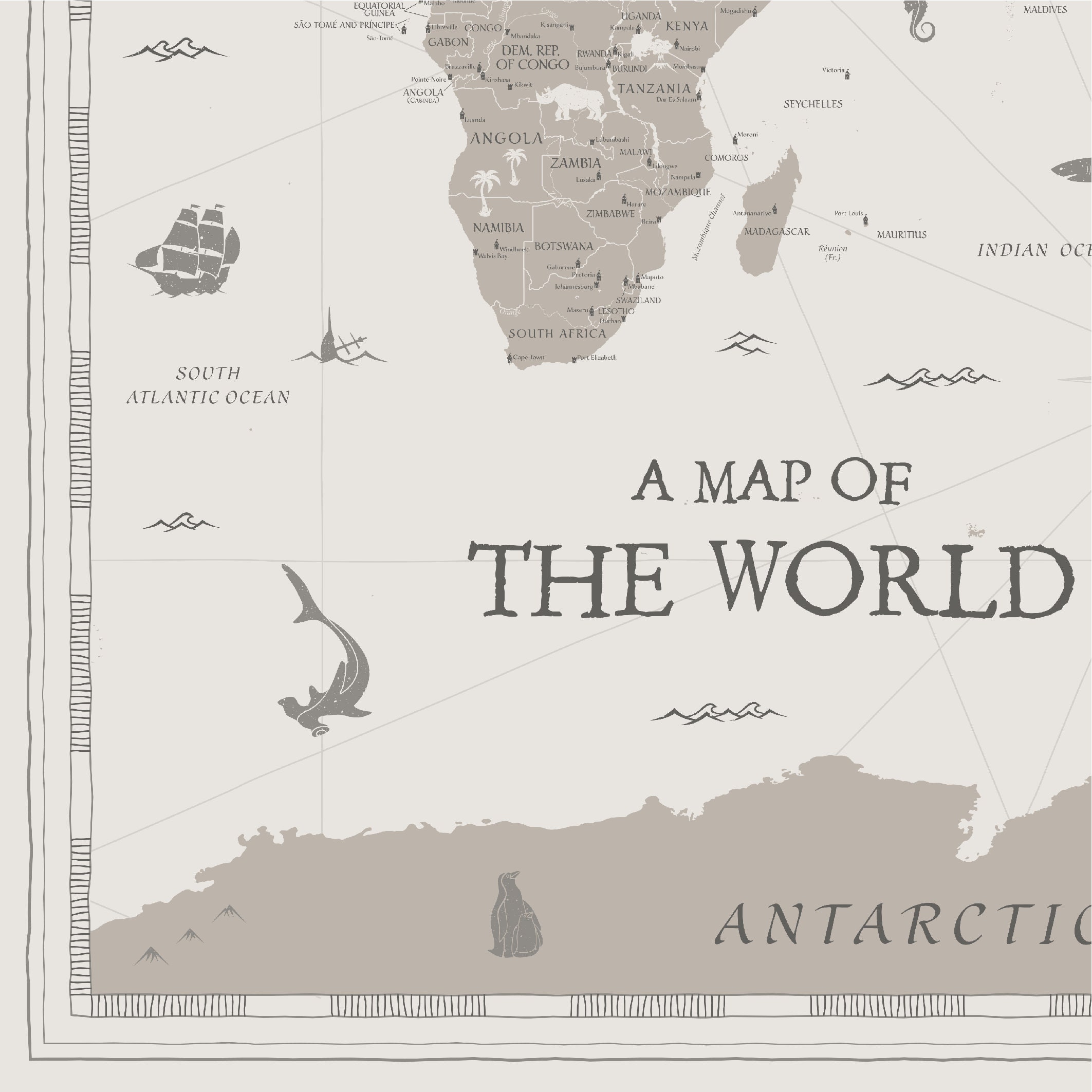 Pacific Centered World Map Digital Download Printable World Etsy