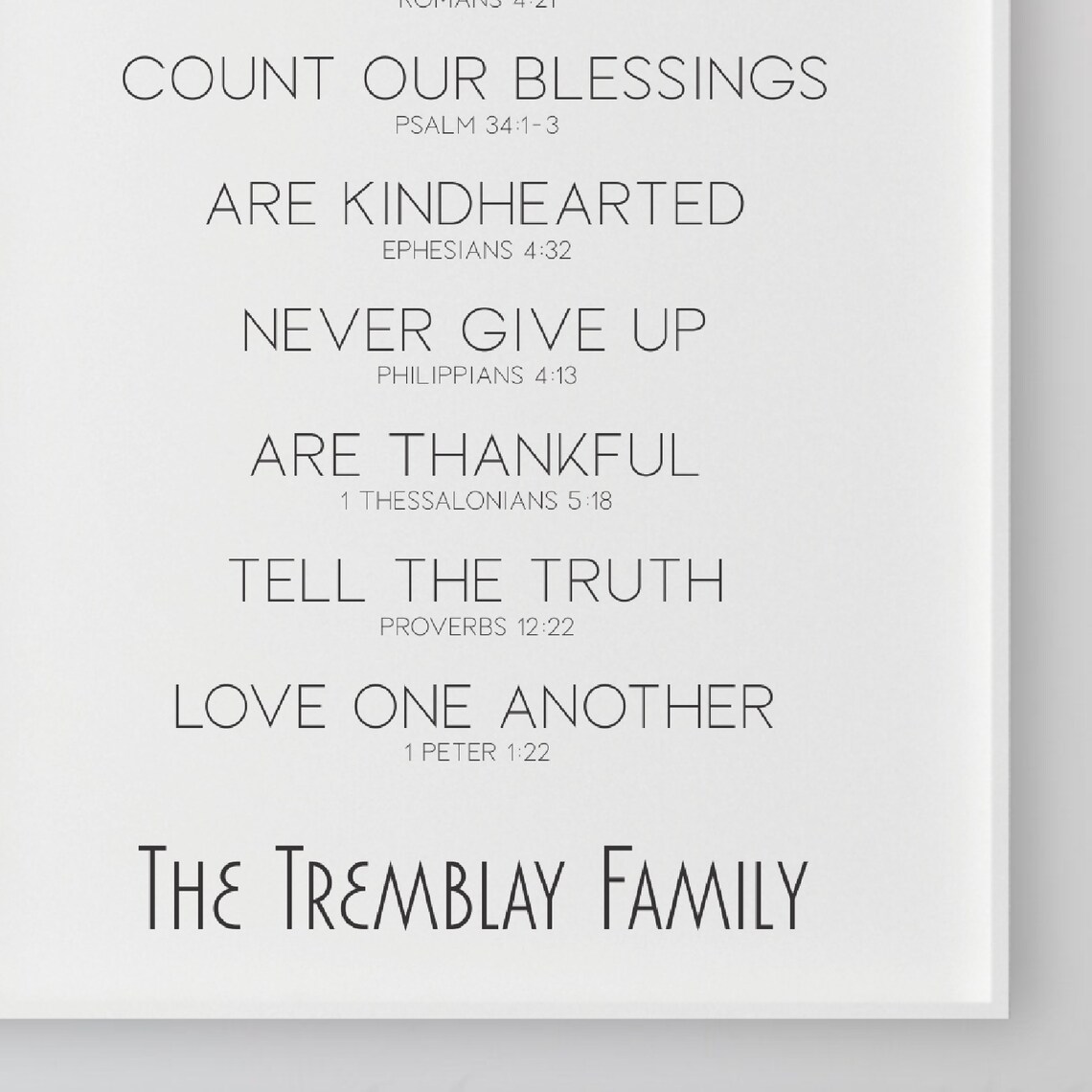 Custom Christian Family Rules Poster FAMILY FAITH Digital Etsy