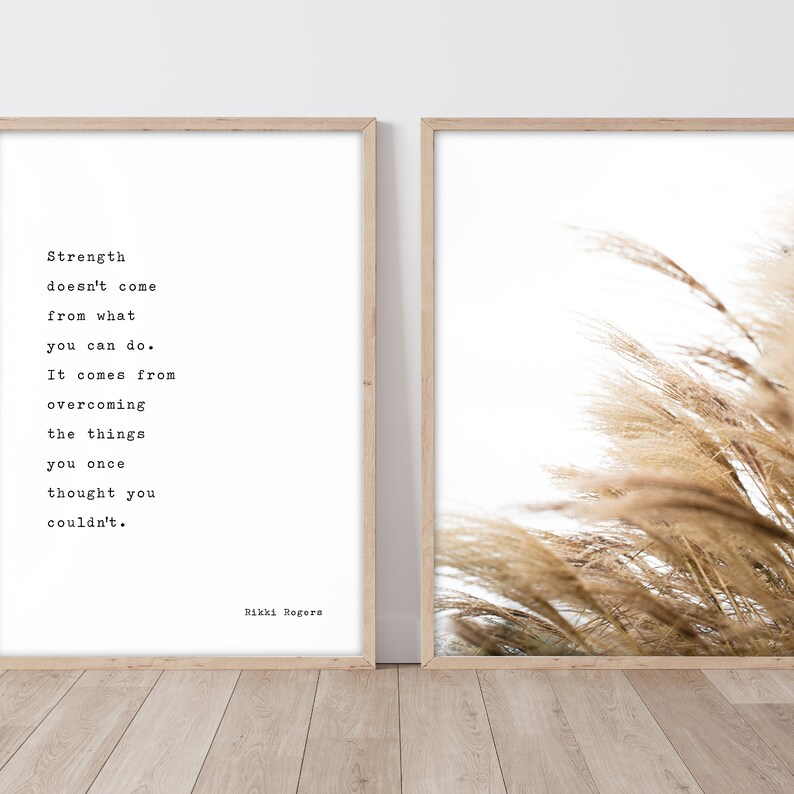 Pampas Grass With Quote by Rikki Rogers Set of 2 Digital Etsy