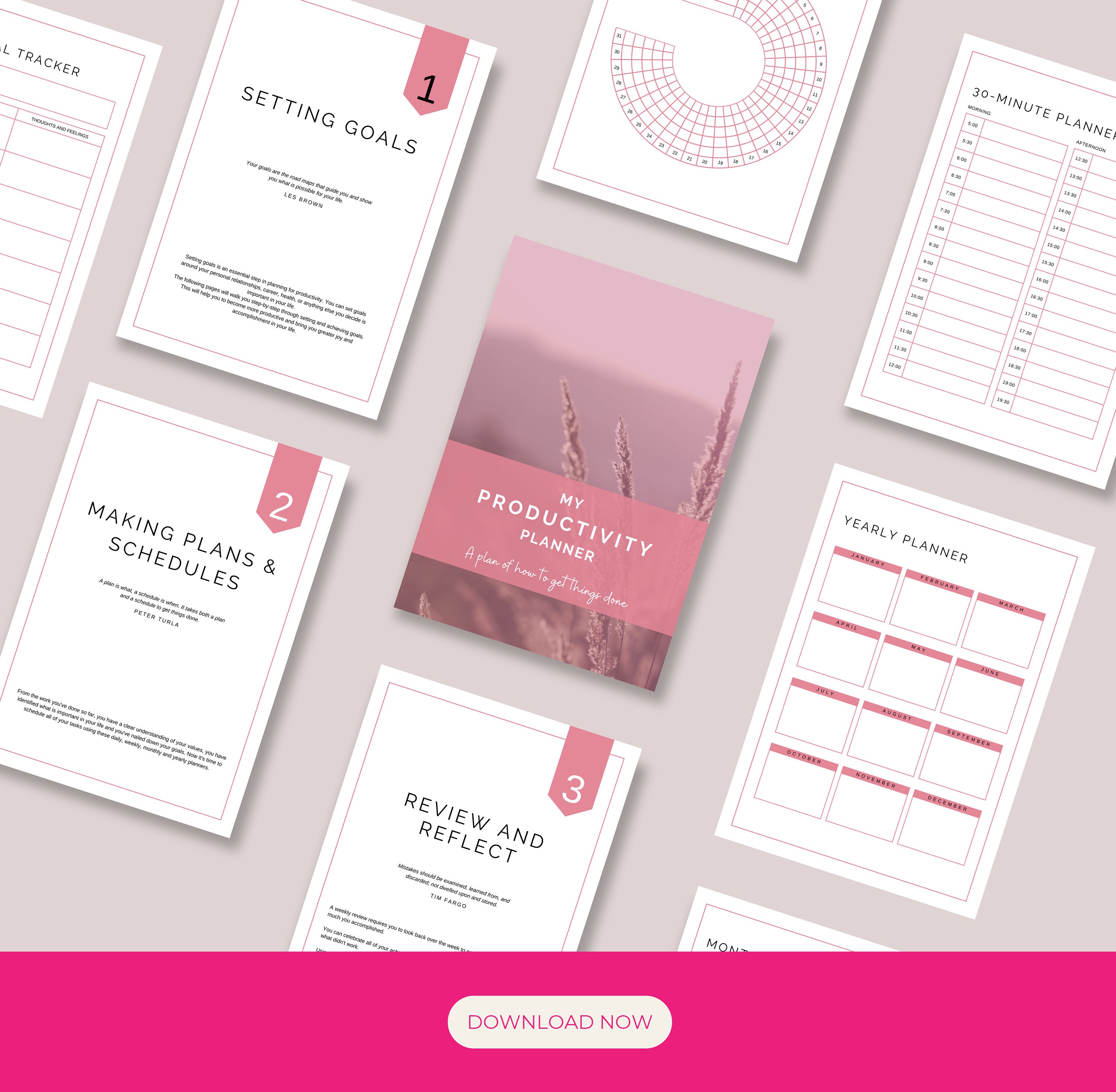 Productivity Packet Productivity Planner Template | Canva Template Pack | Author ...