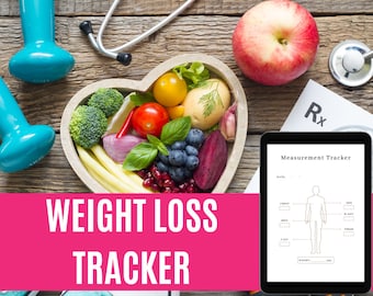 Weight Loss Tracker | Meal, Fitness, Body Measurement Planner (Digital Download)
