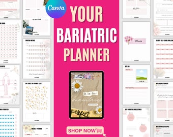 Bariatric Surgery Planner | Weight Loss Tracker Canva Journal (PDF)