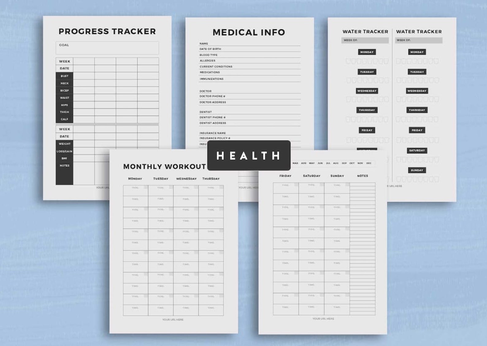 Life Planner Bundle 36 Planner Pages PDF Template Expenses Budget Meal ...