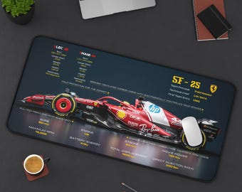 Ferrari SF-25 F1 Desk Mat - Racing Car Design, Lewis Hamilton, Charles Leclerc