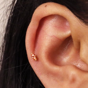 18G/16G Garnet Dainty Labret Cartilage Studs • tragus stud • conch earring • helix • cartilage piercing • minimalist • FLAT BACK