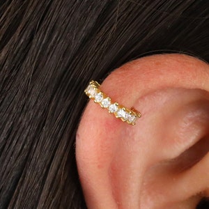 Boucles d'oreilles en or 20G/18G/16G avec haltères droits et cartilage pavé • Argent sterling 925 • créoles tragus • créole en cartilage or