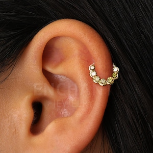 20G/18G/16G Peridot Helix Clicker Gold Hoop Earrings • daith hoop • seamless hoops •septum hoop • helix hoops • gold cartilage hoop
