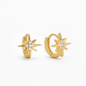 Boucle d'oreille cartilage étoile 18G • boucle d'oreille étoile hélice supérieure • boucles d'oreilles lobe • boucles d'oreilles tragus • empilement d'oreilles • boucles d'oreilles minimalistes